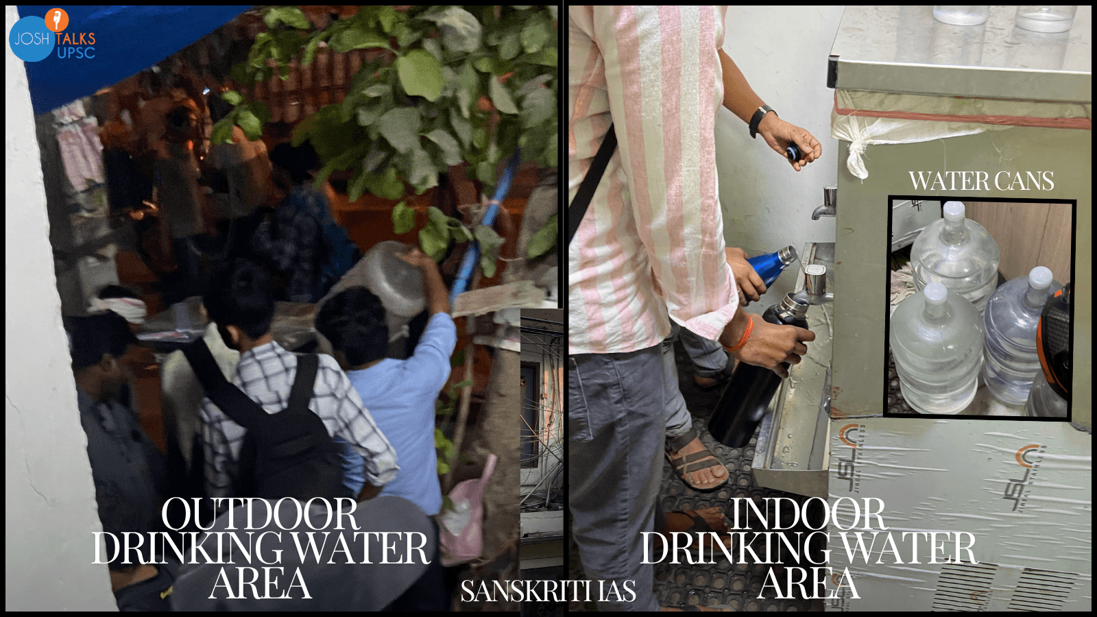 Drinking water at Sanskriti IAS, Mukherjee Nagar